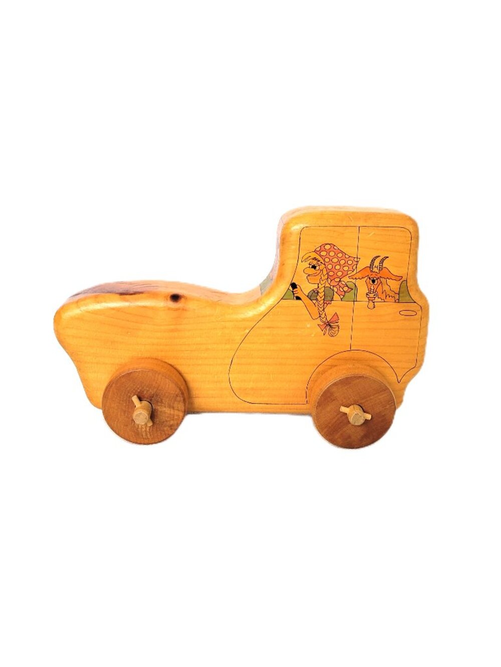 Vtg 1970s Les Guedines a Dede Wooden Toy Car Truck Robert Doucet Quebec Folk Art